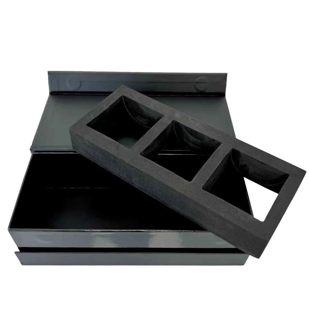 BOX FÜR 3x160ml KERZENGLÄSER - SCHWARZ
